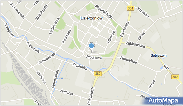 Dzierżoniów, Kościelna, mapa Dzierżoniów