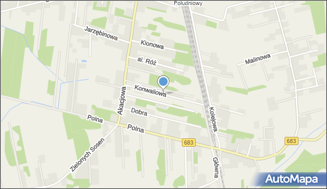 Gabryelin, Konwaliowa, mapa Gabryelin