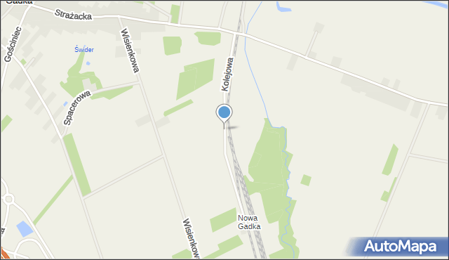 Gadka gmina Kołbiel, Kolejowa, mapa Gadka gmina Kołbiel