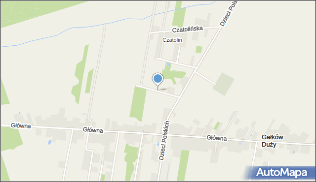 Gałków Duży, Kościelna, mapa Gałków Duży