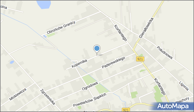 Gierałtowice powiat gliwicki, Kopernika Mikołaja, mapa Gierałtowice powiat gliwicki