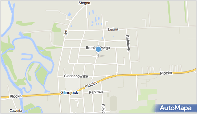 Glinojeck, Kochanowskiego Jana, mapa Glinojeck