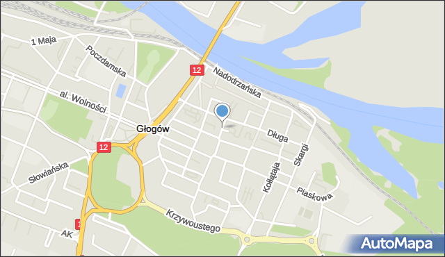 Głogów, Kotlarska, mapa Głogów