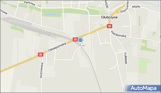 Głubczyce, Kolejowa, mapa Głubczyce