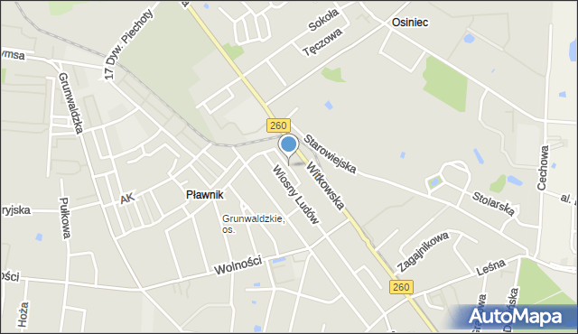 Gniezno, Kombatantów, mapa Gniezna