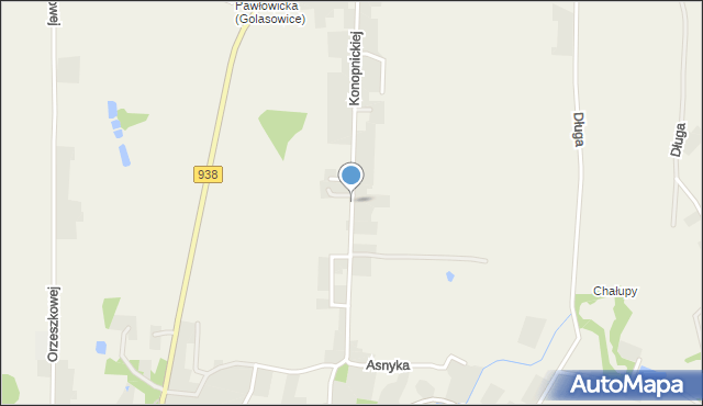 Golasowice, Konopnickiej Marii, mapa Golasowice