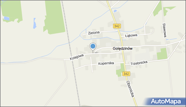 Golędzinów, Kolejowa, mapa Golędzinów