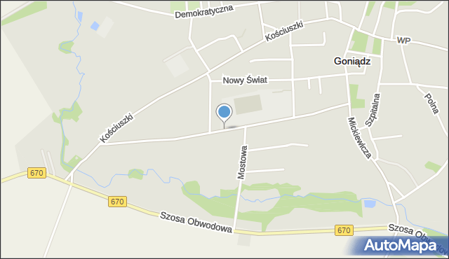 Goniądz, Konstytucji 3 Maja, mapa Goniądz