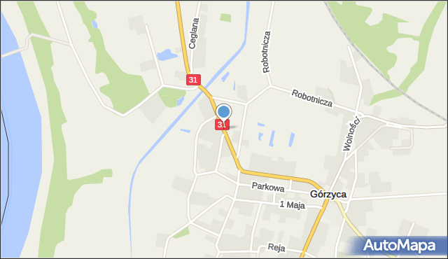 Górzyca powiat słubicki, Kostrzyńska, mapa Górzyca powiat słubicki