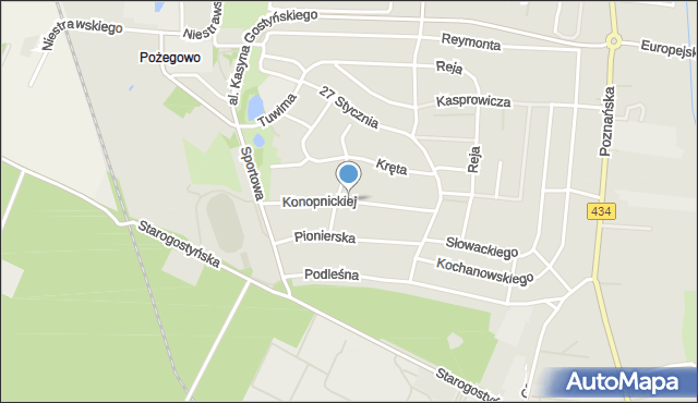 Gostyń, Konopnickiej Marii, mapa Gostyń