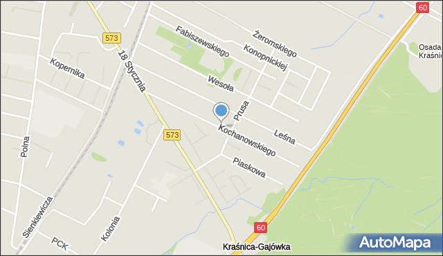 Gostynin, Kochanowskiego Jana, mapa Gostynin