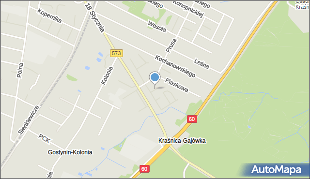 Gostynin, Kostkiewicza Zygmunta, ppłk., mapa Gostynin