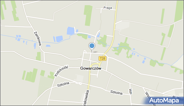 Gowarczów, Kościelna, mapa Gowarczów