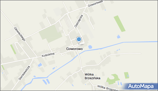Goworowo powiat ostrołęcki, Kościuszki Tadeusza, gen., mapa Goworowo powiat ostrołęcki