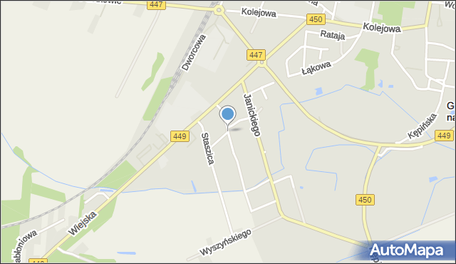 Grabów nad Prosną, Kołłątaja Hugo, mapa Grabów nad Prosną
