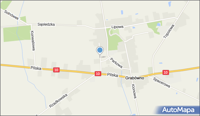 Grabówno, Kościelna, mapa Grabówno