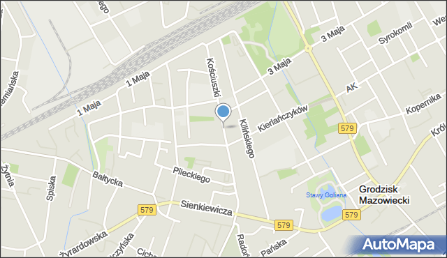 Grodzisk Mazowiecki, Kościuszki Tadeusza, gen., mapa Grodzisk Mazowiecki