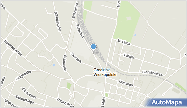 Grodzisk Wielkopolski, Kolejowa, mapa Grodzisk Wielkopolski