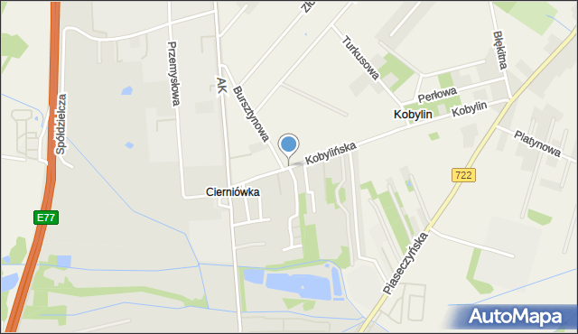 Grójec, Kobylińska, mapa Grójec