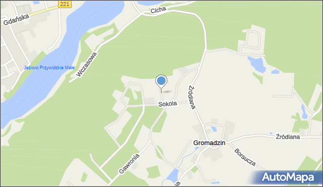 Gromadzin gmina Przywidz, Konna, mapa Gromadzin gmina Przywidz