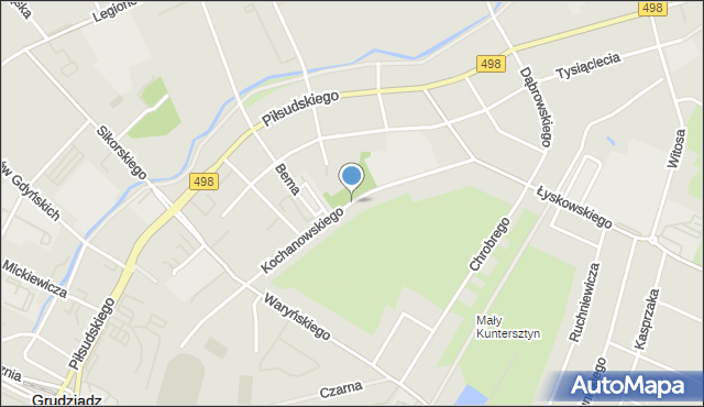 Grudziądz, Kochanowskiego Jana, mapa Grudziądza
