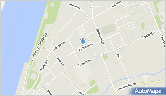 Grudziądz, Kościuszki Tadeusza, gen., mapa Grudziądza