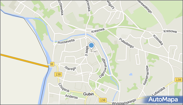 Gubin, Kochanowskiego Jana, mapa Gubin