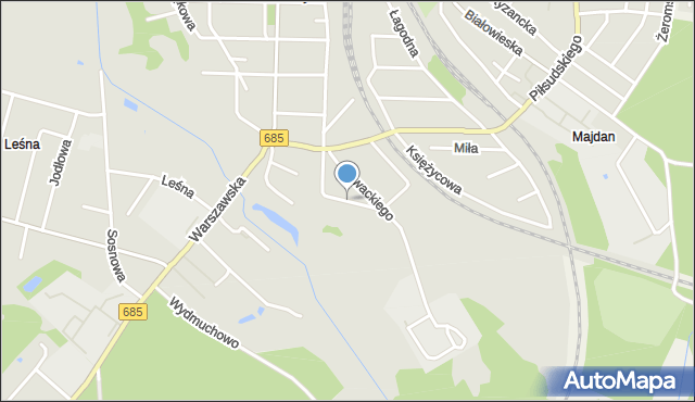 Hajnówka, Kochanowskiego Jana, mapa Hajnówka
