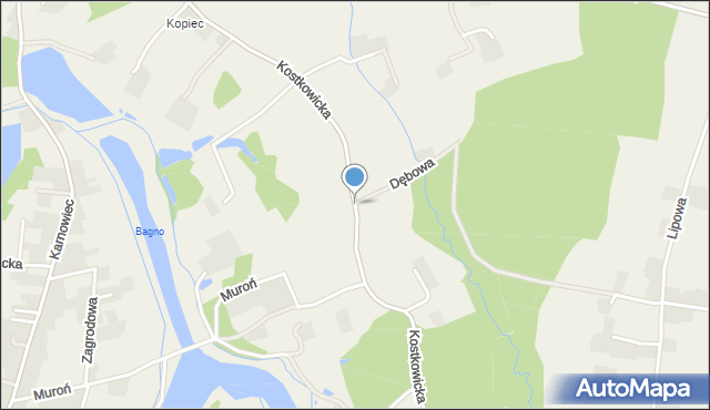 Hażlach, Kostkowicka, mapa Hażlach