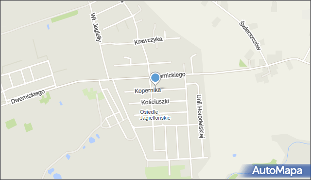 Hrubieszów, Kopernika Mikołaja, mapa Hrubieszów