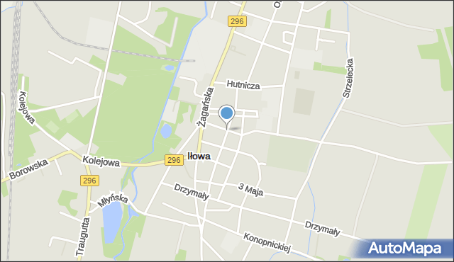 Iłowa powiat żagański, Kościuszki Tadeusza, gen., mapa Iłowa powiat żagański