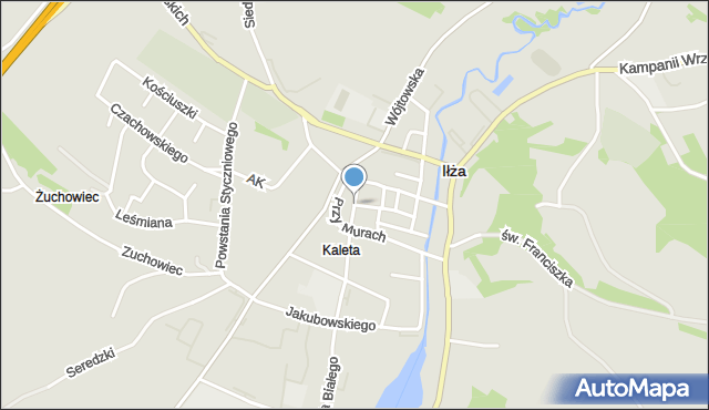 Iłża, Kowalska, mapa Iłża