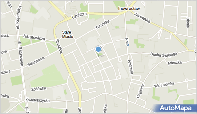 Inowrocław, Kościelna, mapa Inowrocławia