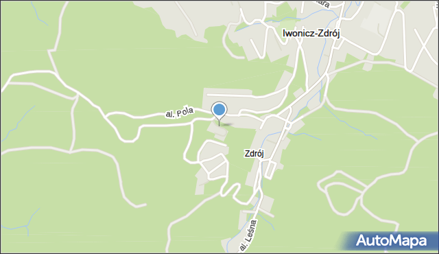 Iwonicz-Zdrój, Kopalniana, mapa Iwonicz-Zdrój