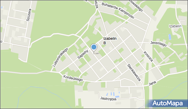 Izabelin B, Koniecpolskiego Stanisława, mapa Izabelin B