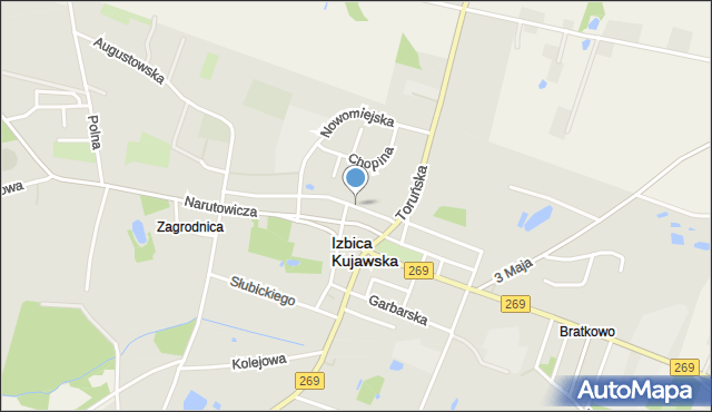 Izbica Kujawska, Kościelna, mapa Izbica Kujawska