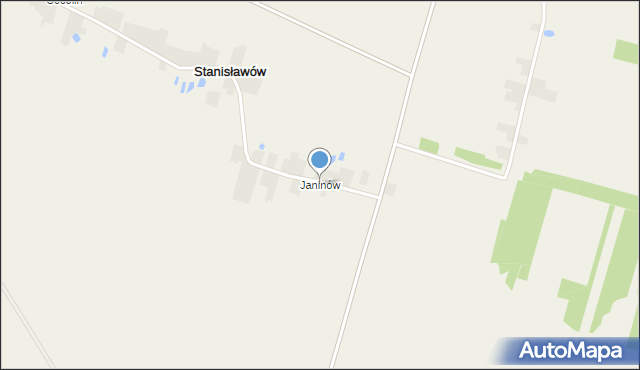 Janinów gmina Bytów, Kocudza Trzecia, mapa Janinów gmina Bytów