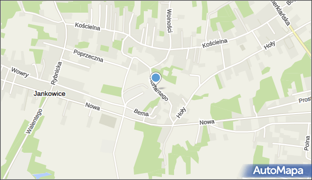 Jankowice gmina Świerklany, Korfantego Wojciecha, mapa Jankowice gmina Świerklany