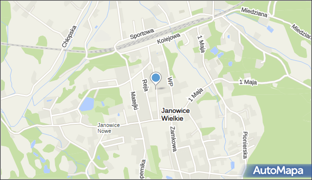 Janowice Wielkie, Kochanowskiego Jana, mapa Janowice Wielkie