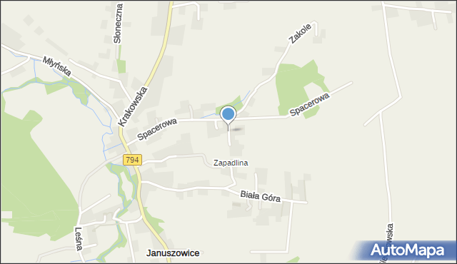 Januszowice gmina Zielonki, Kolorowe Wzgórze, mapa Januszowice gmina Zielonki