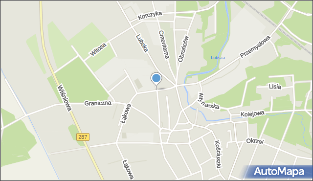 Jasień powiat żarski, Konopnickiej Marii, mapa Jasień powiat żarski