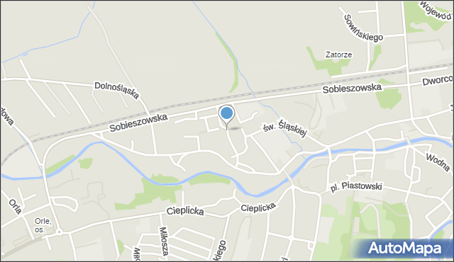 Jelenia Góra, Korfantego Wojciecha, mapa Jelenia Góra