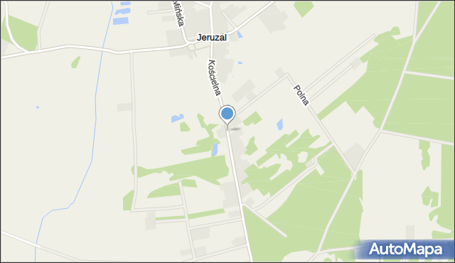 Jeruzal gmina Mrozy, Kościelna, mapa Jeruzal gmina Mrozy