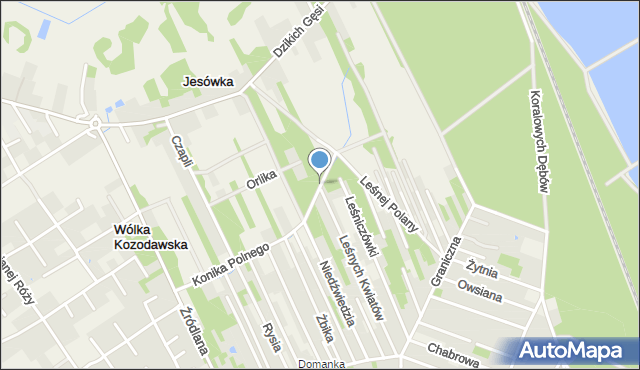 Jesówka, Konika Polnego, mapa Jesówka