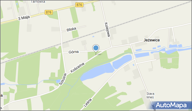 Jeżewice gmina Tarczyn, Kościelna, mapa Jeżewice gmina Tarczyn