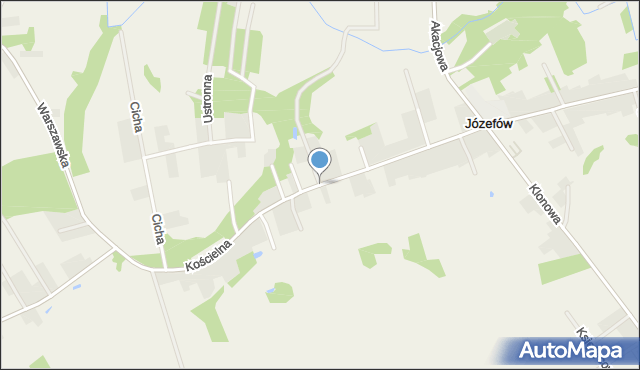 Józefów gmina Dąbrówka, Kościelna, mapa Józefów gmina Dąbrówka