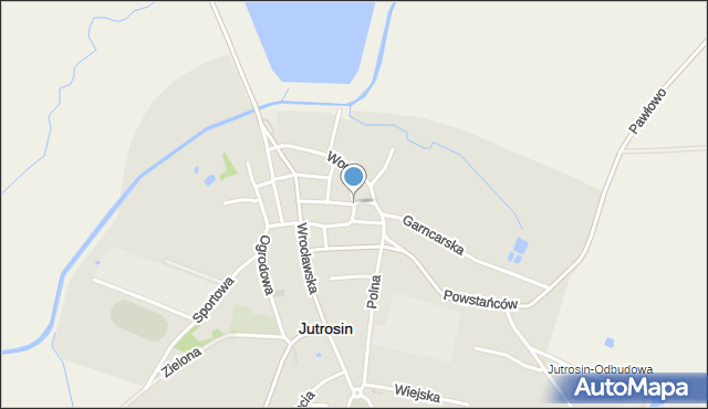 Jutrosin powiat rawicki, Kościuszki Tadeusza, gen., mapa Jutrosin powiat rawicki