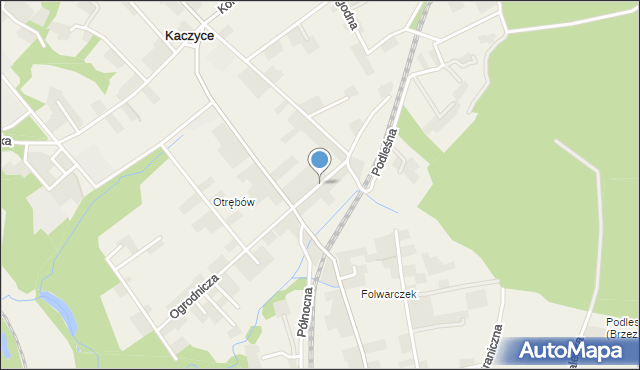 Kaczyce gmina Zebrzydowice, Kolonii, mapa Kaczyce gmina Zebrzydowice