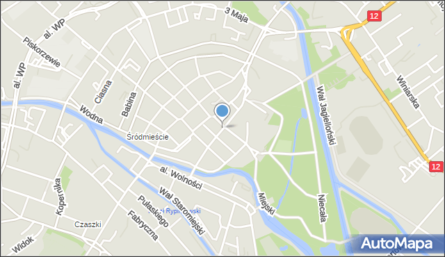 Kalisz, Kolegialna, mapa Kalisza