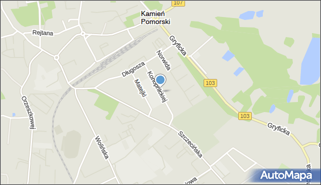 Kamień Pomorski, Konopnickiej Marii, mapa Kamień Pomorski